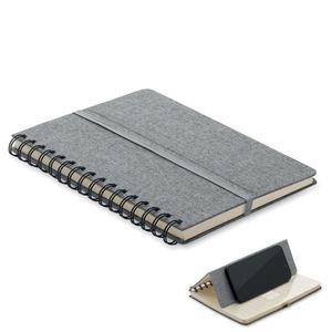 Nuevo Cuaderno Ecológico con Tapa Dura de Tela RPET en Espiral, Personalizable con Logotipo, Porta Teléfono, Ideal para Oficina y Promociones - Product Image 1