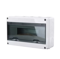 Caja de Distribución Eléctrica Impermeable para Exteriores IP65 de Plástico ABS, Panel de Interruptores MCB, Caja de Distribución Montada en Pared HT 2/3/5/8/12/15/18/24 Vías