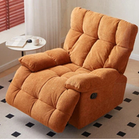 Fauteuil inclinable manuel pivotant au design moderne, une place, rembourré en mousse, en tissu confortable, pour salon et chambre à coucher