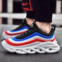 Vente en gros usine Baskets de running décontractées pour hommes, style streetwear, élégantes, de luxe, respirantes, avec semelle extérieure arc-en-ciel ultra-douce, grandes tailles