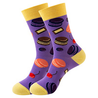Chaussettes amusantes pour femmes avec imprimé fruits, nourriture, art, chaussettes habillées amusantes pour hommes, chaussettes fantaisie colorées en coton peigné