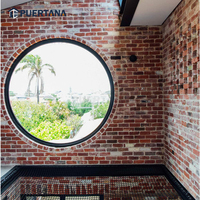 Ventana Circular de aluminio, ventana redonda fija con imagen