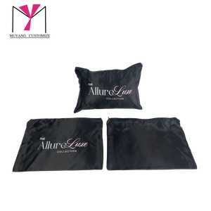 The Allure Luxe Collection Polyester Satin Storage Bags Luxury Screen Printed Zippered Pouches for Hair Extensions - Product Image 1
