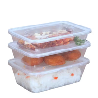 Groothandel Wegwerp Transparante Vierkante PP Plastic Voedselcontainer Hittebestendig Afhaal Fruit Bezorging Lunchbox met Deksel