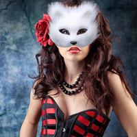Vente en gros de bal masqué de renard en fausse fourrure animaux déguisements Cosplay demi-visage fête s