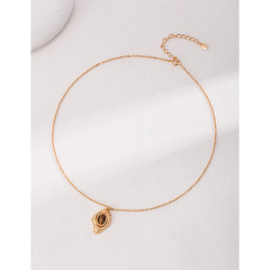 Collana con ciondoli in pietra a rombo irregolare tigri - Product Image 3