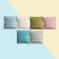 Haut de gamme délicat velours bijoux conteneur poché bouton sac pour anneau boucles d'oreilles stockage élégant flanelle bijoux emballage