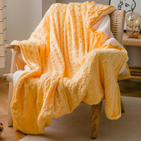 100% Baumwolle Zopfmuster Sherpa Wurfdecke 50x70 Zoll Dick Weich Gemütlich Gestrickte Fleece Beheizte Tragbare Decke Individuelle Farbe Ganzjährig