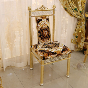 <span class=keywords><strong>Sedia</strong></span> da Pranzo in Stile <span class=keywords><strong>Barocco</strong></span> Italiano OE-FASHION, in Lega di Ottone Placcata Oro K e <span class=keywords><strong>Argento</strong></span>, con Tessuto Beige per Soggiorno Europeo - Product Image 3