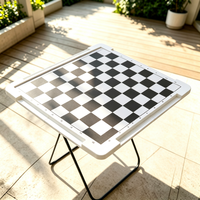 Échiquier de voyage pliable en cuir PU personnalisé pour l'extérieur, idéal pour le camping, le jardin, la terrasse et les fêtes