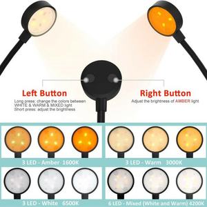 Lampe de lecture LED portable rechargeable par USB, douce pour les yeux, luminosité réglable, clip flexible, ambre, pliable, chambre, salon - Product Image 5