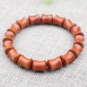 Rosewood <b>Bracelet</b> 10x12mm Bamboo Joint Design Ethnic Style Everyday Wear Jewelry Collectible Unisex Couple <b>Bracelet</b> - Product Image 4