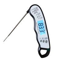 Termometer Daging Digital Bacaan Instan Plastik Tahan Air Layar LCD Bertenaga Baterai Akurasi 0.2 untuk Oven BBQ Grill Dapur