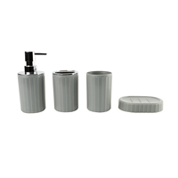 Ensemble cadeau d'accessoires de salle de bain de luxe 4 pièces : poubelle, distributeur de savon, porte-savon, porte-brosse de toilette, porte-brosse à dents, gobelet