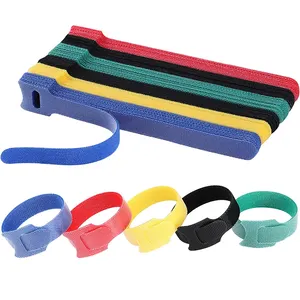 Custom Length Hook and Loop Cable Ties Reusable Fastening Cable Ties Organizer Hook and Loop Wire Ties Cable Cord Management