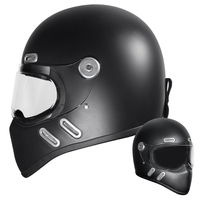 Casque rétro 3C&DOT, directement de l'usine - Fibre de verre, visière, fixation rapide