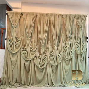Sang Trọng 10x10ft Kem Chéo Màn Đứng Khung Đám Cưới Backdrop Rèm Nền Sân Khấu Cho Tổ Chức Sự Kiện Đảng Trang Trí - Product Image 4