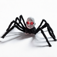 Nouvelle Décoration d'Halloween : Jouet Araignée Électrique Lumineuse et Sonore, Activée par Induction, Marche et Chante, Fonctionne avec Piles AAA