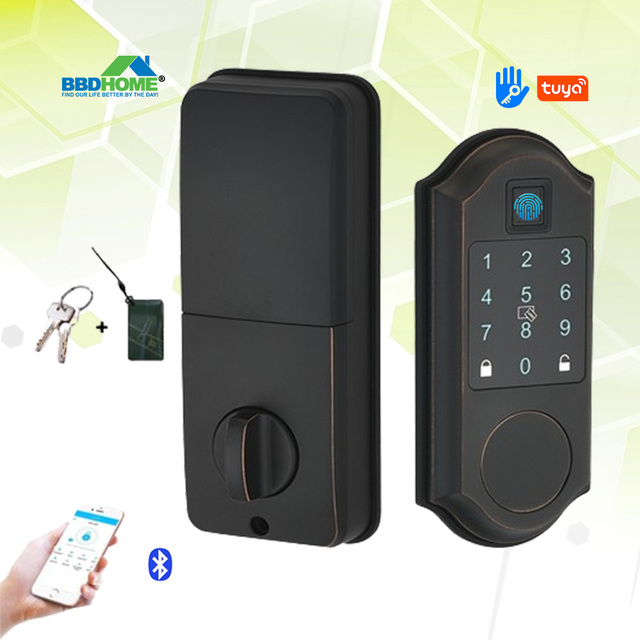 Tuya Smart TT LOCK Zinc Alloy Easy Installation Built-in Fingerprint Deadbolt with American Standard Smart Keyless Door Lock