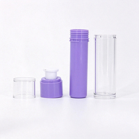 Vente en gros de flacons pompe sans air de 100 ml (3,38 oz), flacons ronds réutilisables vides pour lotion, flacons seringues pour emballages de soins de la peau