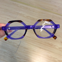 WP2409 Gafas de Moda, Montura Óptica Cuadrada Pequeña de Acetato Laminado, Combinación de Lentes Graduadas