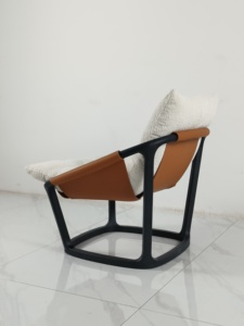 Dormitorio Sala de estar Cómodo Sillín naranja Microfibra Madera Cuero Ocio Sillón <span class=keywords><strong>con</strong></span> reposapiés - Product Image 4