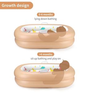 Baignoire gonflable pour bébé, pliable et portable, avec avertissement de température pour les tout-petits et les enfants - Product Image 3