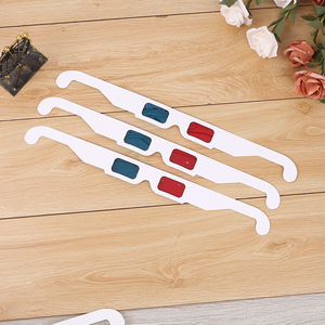 White personalized <span class=keywords><strong>3D</strong></span> red and blue glasses paper disposal <span class=keywords><strong>3D</strong></span> cinema glasses the Wholesale - Product Image 3