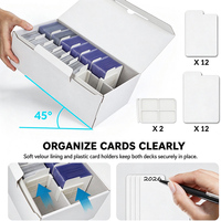 Boîte de rangement grande capacité pour cartes à collectionner, double couche en carton avec fenêtre, organiseur de cartes Toploader, séparateurs pour jeux et collections sportives