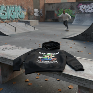 Felpe con Cappuccio Casual Personalizzate 300g Nere con Stampa 3D Ricamo Anti-Piega Tessuto French Terry con Design Invecchiato - Product Image 3