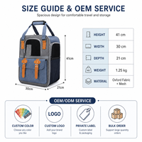 Sac de voyage pliable pour animaux de compagnie, grande capacité, respirant, facile à nettoyer, sac à dos portable pour chiens et chats, utilisation en extérieur