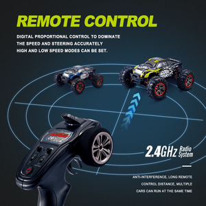 Coche de Carreras HOSHI N516 2.4G Escala 1/10, Coche de Alta Velocidad, Monster Truck Supersónico Todoterreno, Versión con 2 Baterías, Color Azul - Product Image 2