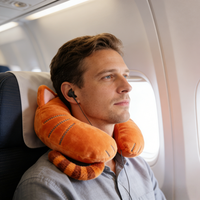 Repose-tête en mousse à mémoire de forme en forme de chat orange 36x26x10CM – Support polyvalent pour le cou, idéal pour canapé, lit et lecture