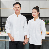 Vêtements de travail de chef personnalisés avec logo, veste de chef à manches longues pour homme, veste de chef pour femme, uniforme de cuisine après le repas