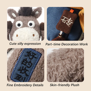 Jouets en peluche de la série Work Buddy : adorable poupée cheval, compagnon câlin pour le travail et la vie quotidienne - Product Image 5