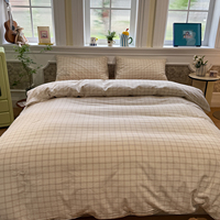 Parures de lit en microfibre de polyester lavé de style japonais, très vendues, quatre pièces, collections de housses de couette
