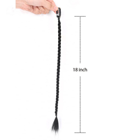 Clip dans les extensions de cheveux tressés pour femmes 18 pouces Clip dans les tresses postiches tressées synthétiques pour la fête costumée quotidienne noir marron