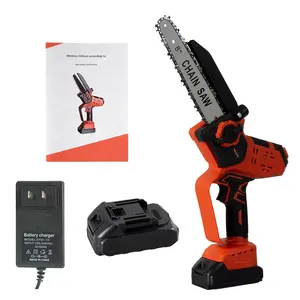 Hot Sale 8 inch Brushless Cutting Machine For Tree Chainsaw Pruning Sharpening Pole Portable Cordless Mini Electric Chain saw