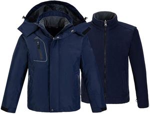 Men's Outdoor Winter Warm <strong>3</strong> <strong>in</strong> <strong>1</strong> Ski PU Coating <strong>Waterproof</strong> Water Resistant Hooded Snow <strong>Jacket</strong> - Product Image 2
