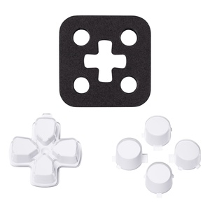 Boutons d'action D-pad personnalisés bicolores blanc et transparent pour manette PS5, sans impression de lettres, pour remplacement des boutons de direction - Product Image 2