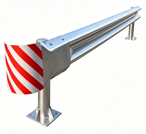PiPe Barrière de circulation en poutre profilée en acier galvanisé à chaud, certifiée ISO 9001, fabricant de blocs d'espacement, borne d'extrémité en queue de poisson - Product Image 1