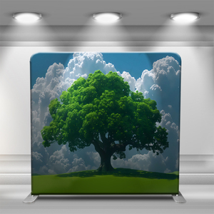 Telón de fondo de cabina de fotos de tela de tensión de 8x8 pies soporte de aluminio ligero portátil con diseño personalizado - Product Image 1