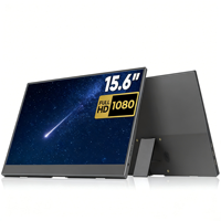 Moniteur portable étendu 15,6 pouces IPS 1080P 60Hz avec haut-parleurs intégrés et support réglable pour ordinateur portable, PC, bureau et jeux
