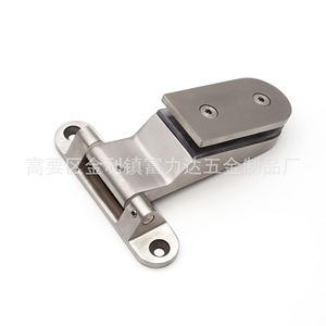 Stainless Steel Shower Door Hinge 180 Degree Brushed Finish Frameless Glass <b>Hardware</b> For Bathroom Sliding Door - Product Image 4