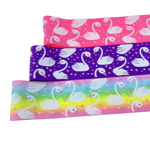 Rubans en gros-grain colorés imprimés motif cygne pour accessoires capillaires, décorations de fête et projets DIY - Product Image 3