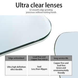 Gương phòng tắm thông minh thời trang hiện đại với màn hình cảm ứng-Chống sương mù, chiếu sáng, khung kim loại hình bầu dục, treo tường - Product Image 4