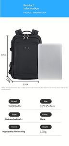 Sac à dos pour ordinateur portable imperméable avec port USB, sac à dos scolaire antivol pour adolescents, sac à dos bon marché mais de haute qualité - Product Image 3