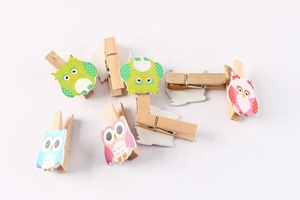 Bán buôn tùy chỉnh mini treo Craft Owl Màu văn phòng giấy ảnh gỗ tự nhiên trang trí Clip bằng gỗ - Product Image 6