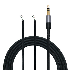 Cable de audio de nailon y cobre sin oxígeno, conector recto de 3,5 mm, calidad de sonido duradera para audiófilos, color negro - Product Image 3