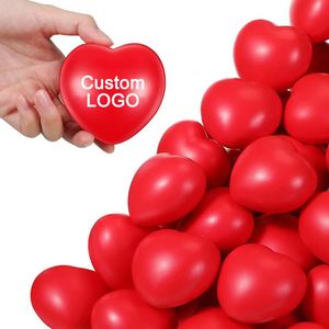 Yy58 Ballon anti-stress en mousse PU souple rouge personnalisé en forme de cœur, cadeau promotionnel - Product Image 1